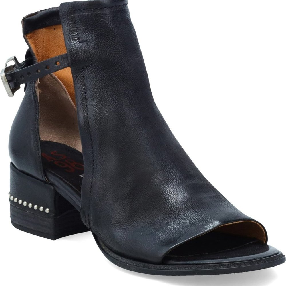 A.S.98 Black Leather Sandals